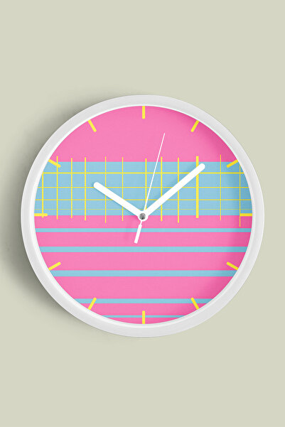 JHAAR Ceas de perete cu design modern - 35 cm - Carcasă albă cu sticlă fronta...