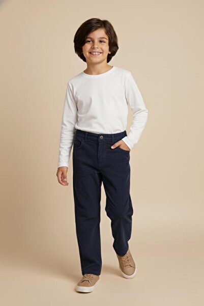Mutlu Kids Srećne klasične muške pantalone od somota
