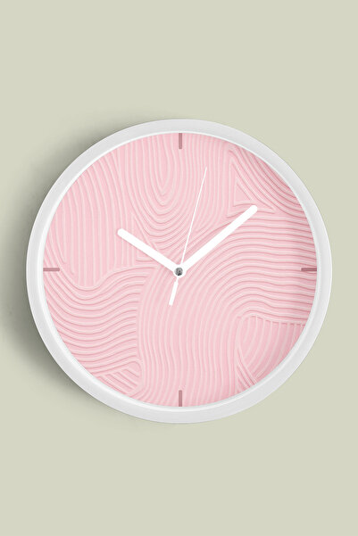 JHAAR Ceas de perete modern cu aspect de ipsos abstract - 25 cm - Carcasă alb...