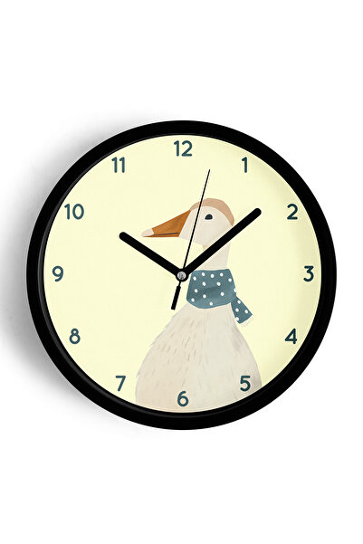 JHAAR Ceas de perete modern pentru camera copiilor cu gâscă/rață drăguță cu e...