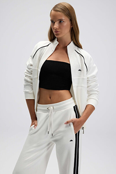 Ellesse Cotton Regular Fit Logo Mock Neck Zippered Sweat Sweat Ef535