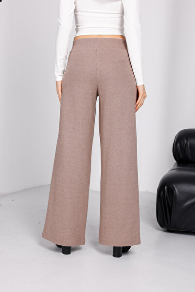 EsSo butik Women's Mink Binding Detailed Thessaloniki Knitwear Palazzo Pants