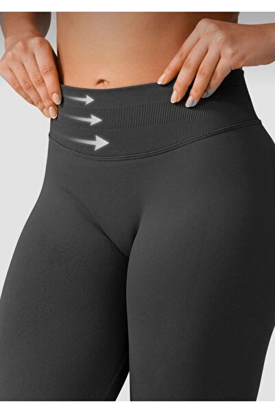 Morpho Seamless Push-Up Sports Tights with Seamless Compression and Drawstring