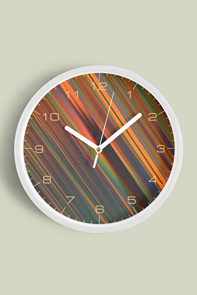 JHAAR Ceas de perete cu design modern, cu schimbare de culoare - 35 cm - Carc...