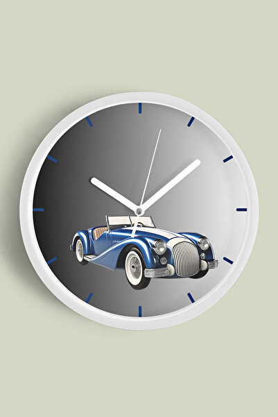 JHAAR Ceas de perete modern, stil retro clasic - 25 cm - Carcasă albă cu stic...