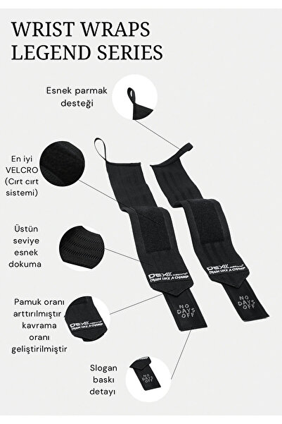 Dex Supports Sports Wrist Wraps Legend, Weightlifting Strap T-Lifting Straps, Knee Pads Knee Wraps Legend 3-Pack
