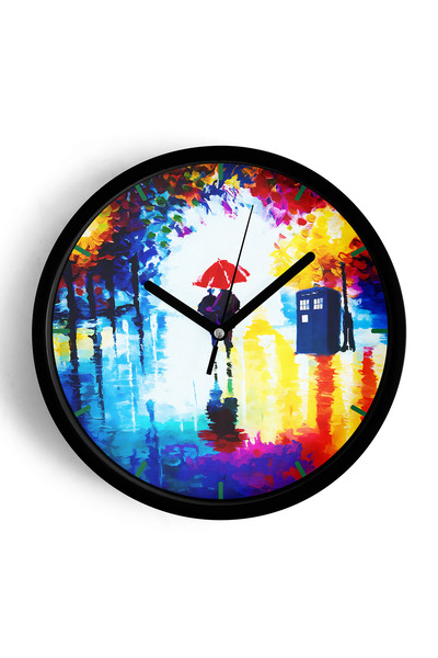 JHAAR Ceas de perete cu design modern Love Street, cu aspect de pictură în ul...