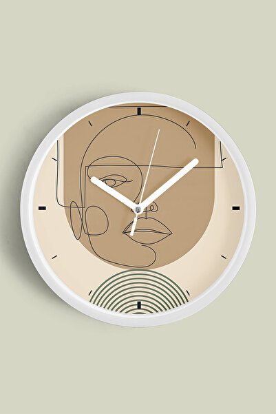 JHAAR ساعة حائط بوهيمية حديثة - 42 سم - هيكل أبيض مع واجهة زجاجية - آلية صامتة
