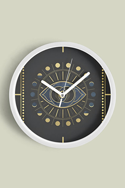 JHAAR العين الثالثة - ساعة حائط عصرية بتصميم الشاكرا السادسة - 30 سم - هيكل أ...