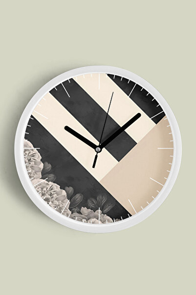 JHAAR ساعة حائط حديثة بتصميم تجريدي - 30 سم - هيكل أبيض مع زجاج أمامي - آلية ...