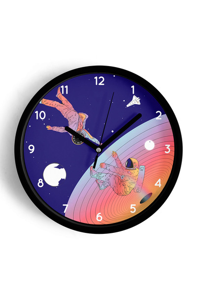 JHAAR Ceas de perete modern pentru camera copiilor cu tematică spațială - ast...