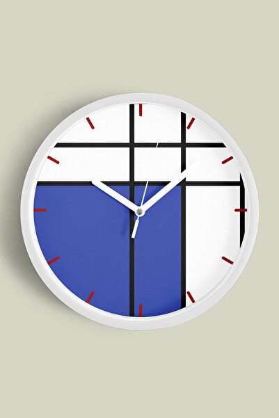 JHAAR Ceas de perete cu design modern - 30 cm - Carcasă albă cu sticlă fronta...