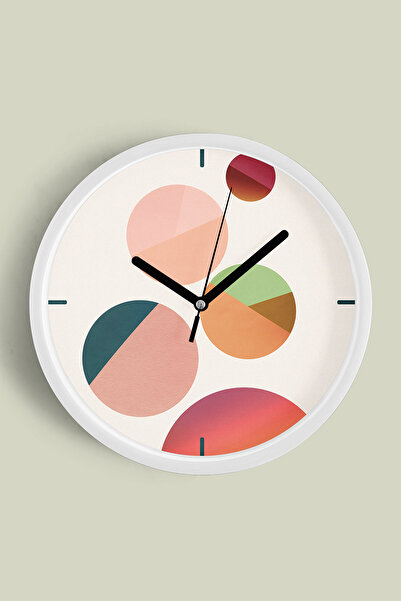 JHAAR Ceas de perete modern cu tematică geometrică - abstractă - 35 cm - Carc...