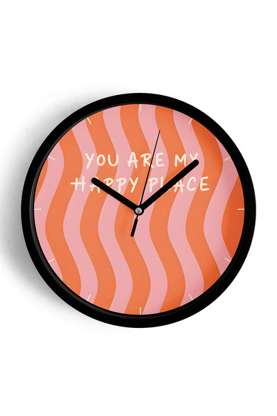 JHAAR Design modern cu litere - Ceas de perete „You Are My Happy Place” - 30 ...