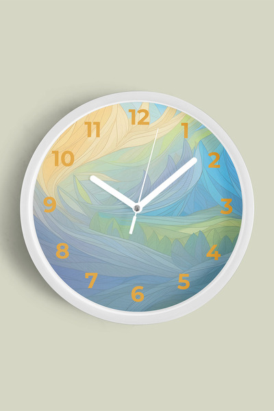 JHAAR Ceas de perete modern - 25cm - Carcasă albă cu sticlă pe față - Mecanis...