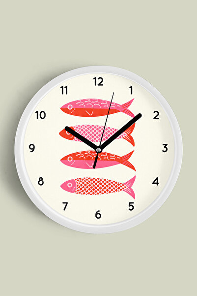 JHAAR Ceas de perete modern cu design Pești colorați - Ceas de perete pentru ...
