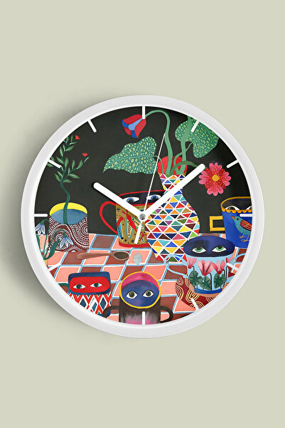 JHAAR Ceas de perete modern cu design de bucătărie, colorat și abstract - 25 ...