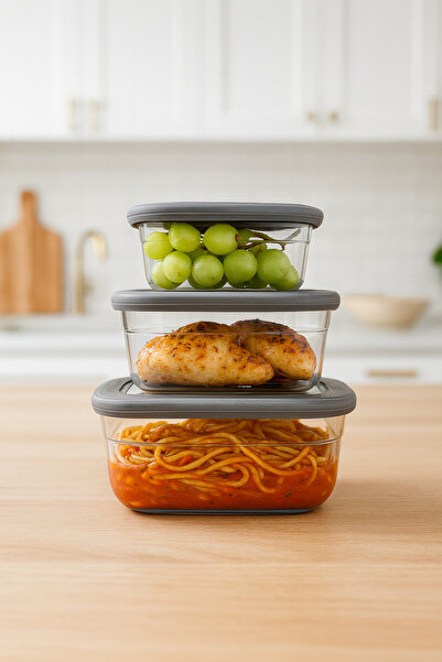 Mira Home SET OF 3 STORAGE CONTAINERS (400 ml-670 ml-1.2 lt)