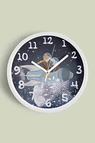JHAAR Spațiu cu animale înstelate - Astronaut - Ceas de perete modern cu tema...