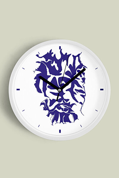 JHAAR Ceas de perete modern cu design artistic albastru cu siluetă abstractă ...