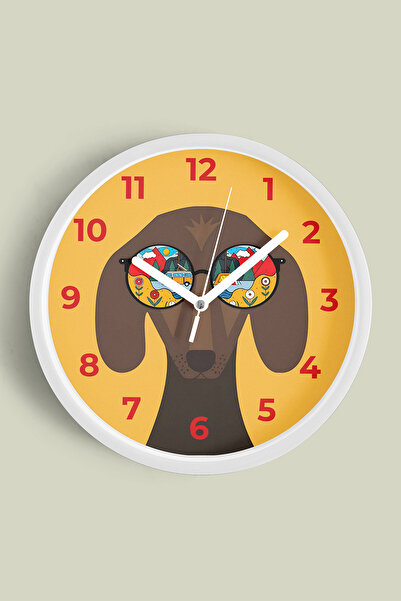 JHAAR Ceas de perete pentru camera copiilor cu cățeluș drăguț - 25cm - Carcas...