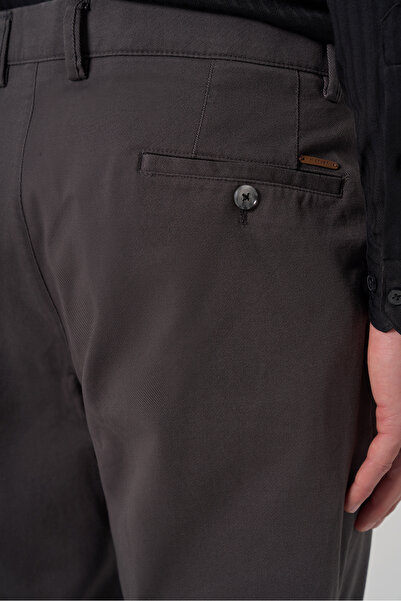 Morven Men's Anthracite Cotton Trend Dynamic Fit Chino Trousers