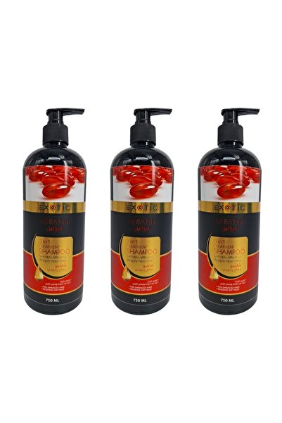 Exotic Treatment and Nourishing Shampoo - Keratin 750ml - 3 Pieces