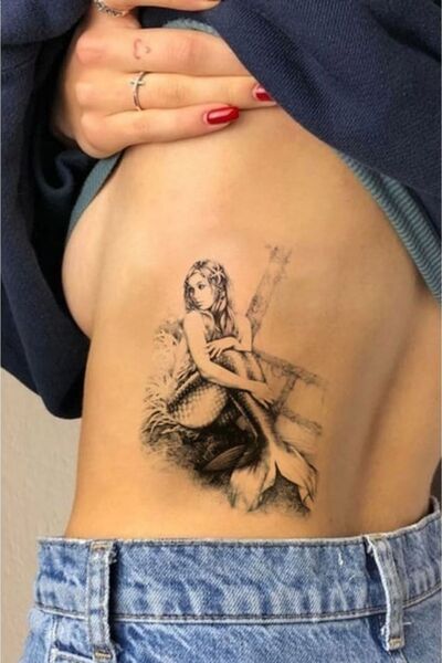 Stone Family Deniz Kızı Figürlü Geçici Dövme Tattoo