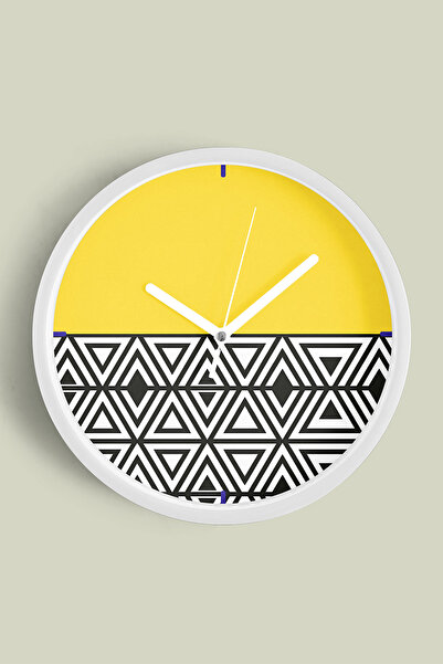 JHAAR Ceas de perete cu design modern - 25 cm - Carcasă albă cu sticlă fronta...