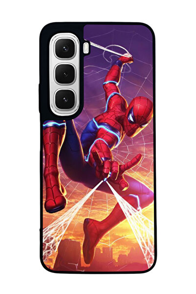 Aksel Kılıf متوافق مع هاتف INFINIX Hot 60i مطبوع ، أسود غير لامع، سيليكون ناع...