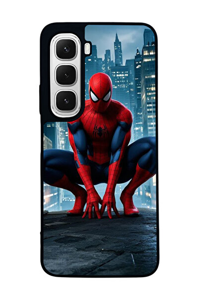 Aksel Kılıf Infinix Hot 60I Compatible Printed , Matte Black, Soft Silicone, Protective, Shock Absorbing Cover, Case