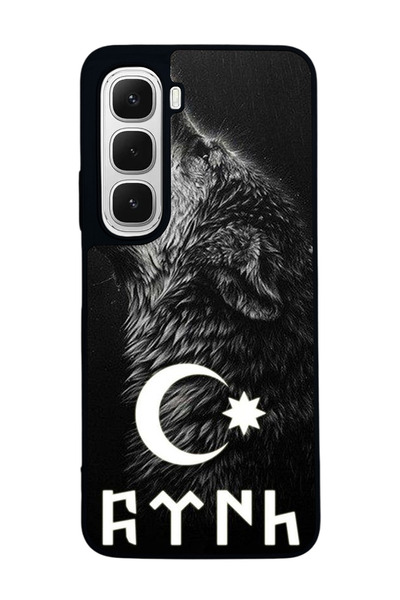 Aksel Kılıf متوافق مع هاتف INFINIX Hot 60i مطبوع ، أسود غير لامع، سيليكون ناع...