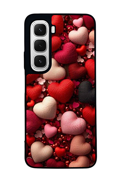 Aksel Kılıf متوافق مع هاتف INFINIX Hot 60i مطبوع ، أسود غير لامع، سيليكون ناع...