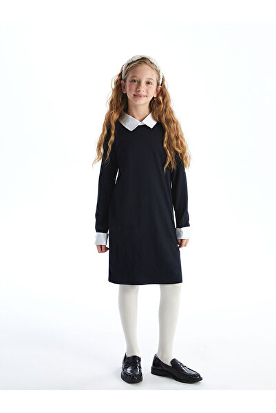 LC Waikiki Rochie pentru fetiță cu guler polo negru LCW Kids