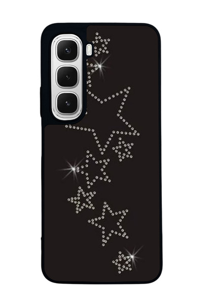 Aksel Kılıf متوافق مع هاتف INFINIX Hot 60 مطبوع ، أسود غير لامع، سيليكون ناعم...