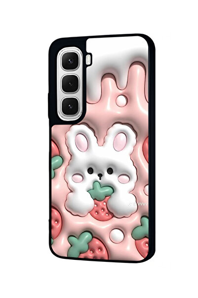 Aksel Kılıf Infinix Hot 60 Compatible Printed , Matte Black, Soft Silicone, Protective, Shock Absorbing Cover, Case