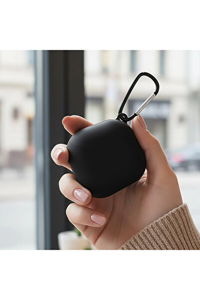 Samsung CaseOnn Galaxy Buds FE - Buds Core Kılıf Askı Aparatlı Mat Silikon Siyah