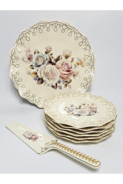 Casalina Set of dessert plates, cake palette, large plate vintage floral style