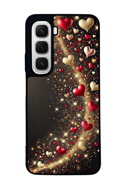 Aksel Kılıf متوافق مع هاتف INFINIX Hot 60i مطبوع ، أسود غير لامع، سيليكون ناع...