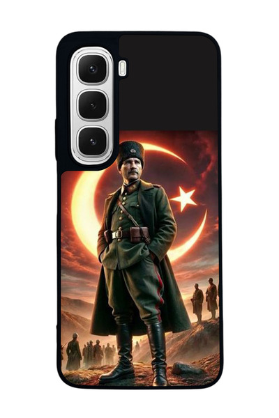 Aksel Kılıf متوافق مع هاتف INFINIX Hot 60 مطبوع ، أسود غير لامع، سيليكون ناعم...