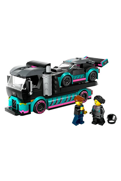 LEGO Construction Game - City Race Car And Vehicle Transporter Carrier Truck - 328 Pieces