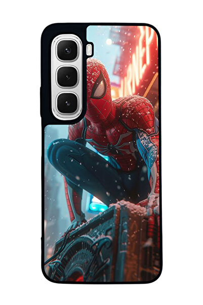 Aksel Kılıf متوافق مع هاتف INFINIX Hot 60 مطبوع ، أسود غير لامع، سيليكون ناعم...