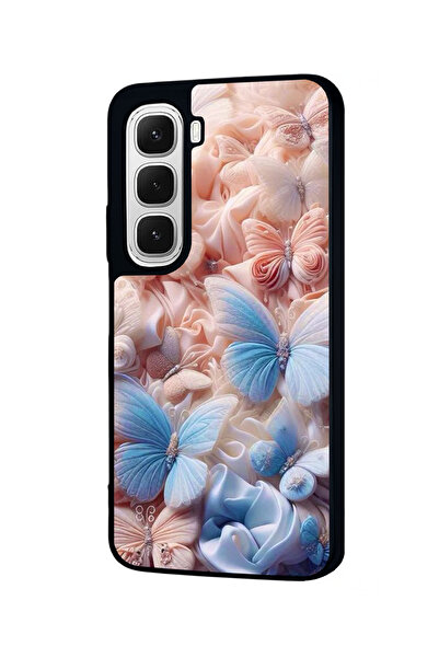 Aksel Kılıf Infinix Hot 60I Compatible Printed , Matte Black, Soft Silicone, Protective, Shock Absorbing Cover, Case