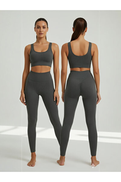 SOSYETEZGAHI Σετ αθλητικών σουτιέν με μονό και διπλό στριφτό σχέδιο στους ώμο...