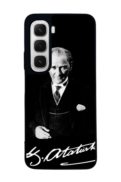 Aksel Kılıf متوافق مع هاتف INFINIX Hot 60 مطبوع ، أسود غير لامع، سيليكون ناعم...