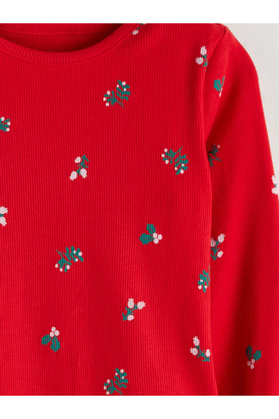 LC Waikiki Crew Neck Floral Baby Girl Pajama Set 2-Piece