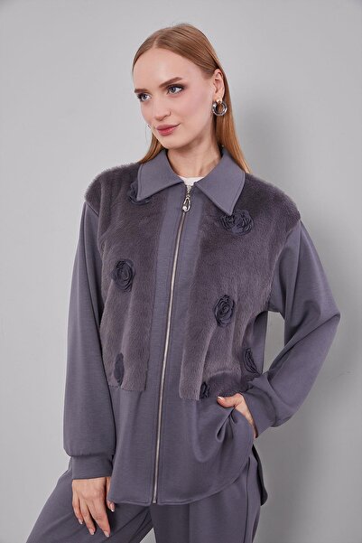 Levidor Anthracite Rose Detailed Double Set