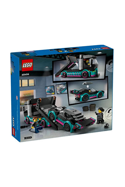 LEGO Construction Game - City Race Car And Vehicle Transporter Carrier Truck - 328 Pieces