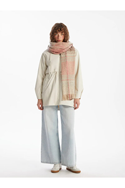 LC Waikiki Fringed Plaid Patterned Women's Scarf