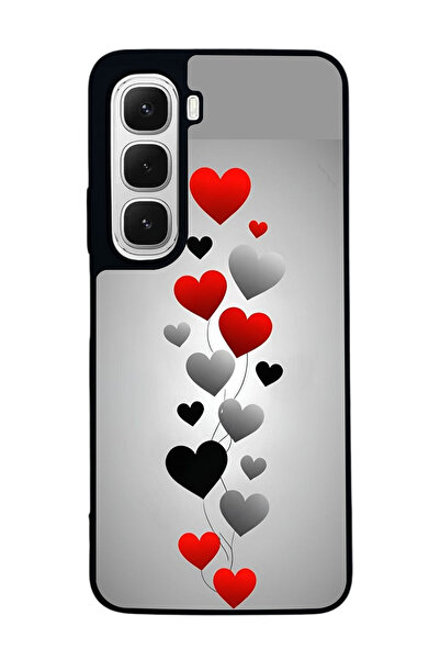 Aksel Kılıf متوافق مع هاتف INFINIX Hot 60i مطبوع ، أسود غير لامع، سيليكون ناع...